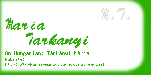 maria tarkanyi business card